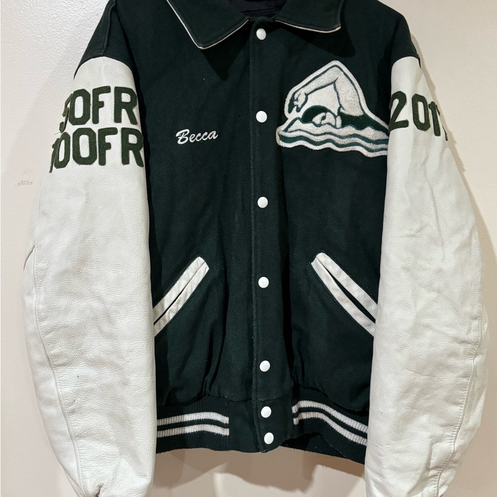 Becca Black & White Bomber Jacket - Varsity Style